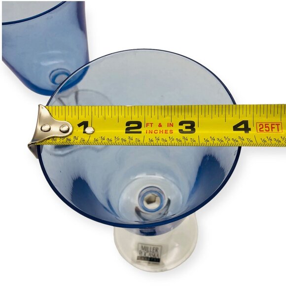 2 New Miller Roganska Lead Crystal Water Goblets Alfresco Blue Hand Blown MINT - Picture 11 of 11